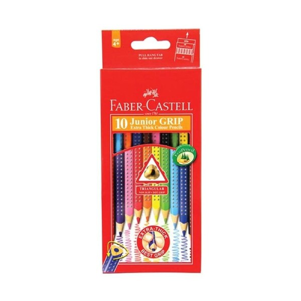 Faber-Castell Junior Grip Triangular Coloured Pencil 10pcs