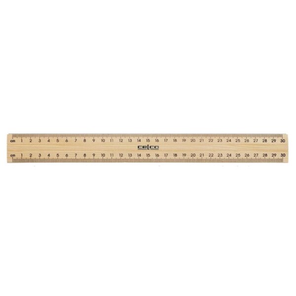 Celco Wooden Ruler with Metal Edge 30cm