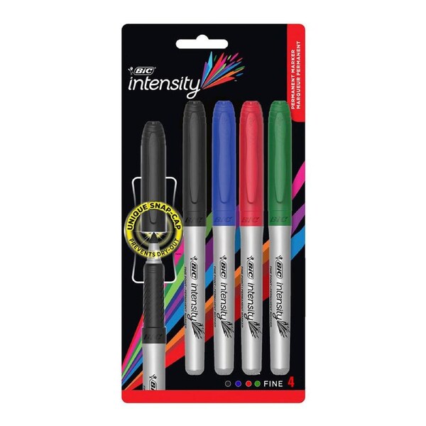 BIC Intensity Fine Tip Permanent Marker 1.1mm (Pack of 4)