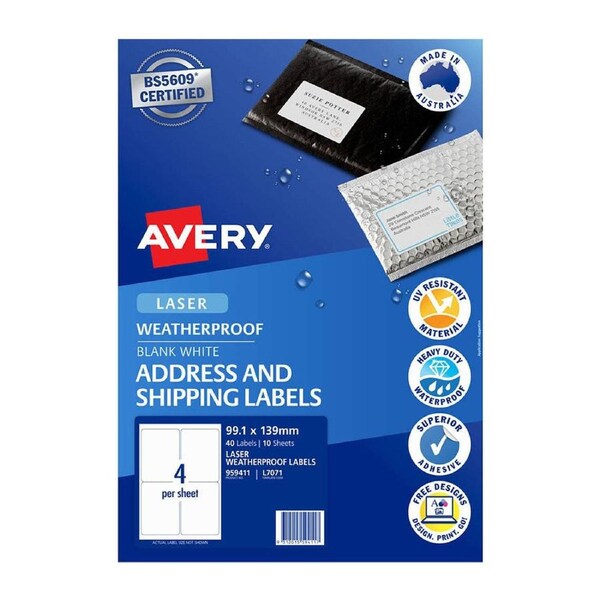 Avery Weatherproof Laser Label (Pack of 40)