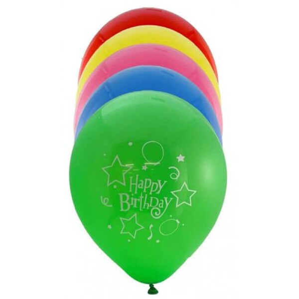 Alpen Happy Birthday Balloons 20pk 25cm (Assorted Colours)