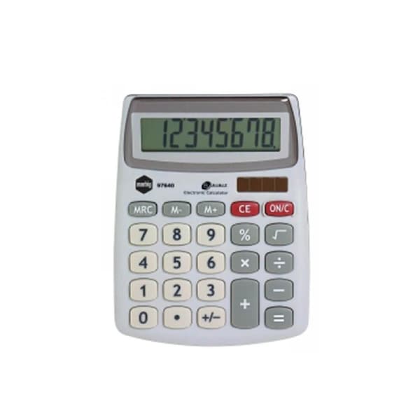 Marbig 8 Digit Compact Desktop Calculator (Silver)