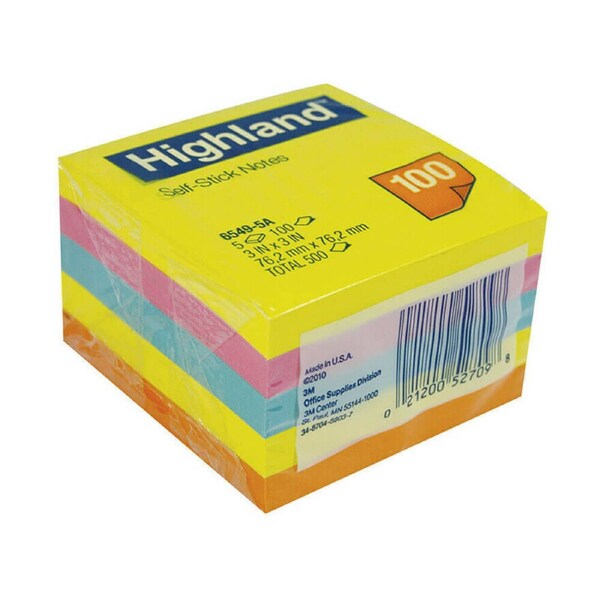 Highland Stick On Notes Assorted (73x73mm) | Woolworths
