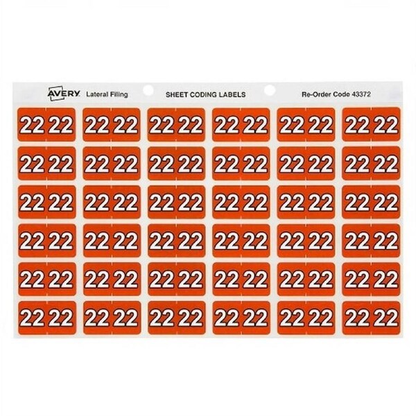 Avery 22 Side Tab Colour Coding Label Roll Orange (500pcs)