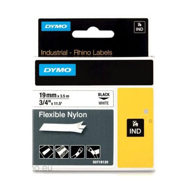 Dymo Flexible Nylon Tape Label White (19mmx3.5m)