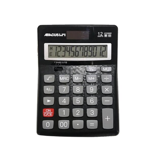 Abacus 12 Digit Desktop Dual Power Calculator