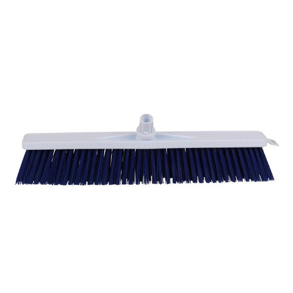 SYR Hard Push Nylon Bristles Broom 50cm Head Floor Yard Cleaner/Sweeper Blue