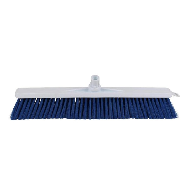SYR Soft Push Nylon Bristles Broom 50cm Head Floor Yard Cleaner/Sweeper Blue