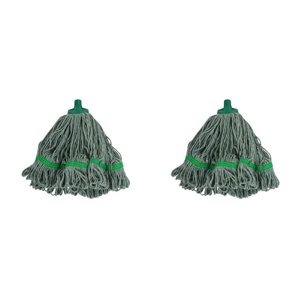 2x SYR Syrtex 43cm Colour Yarn Home/Office Floor/Tile Cleaning Mop Head Midi GRN