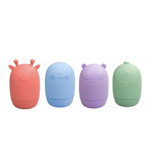 4pc Koala Dream Silicone Childrens Safari Splash Animal Pourers - Brights 6M+