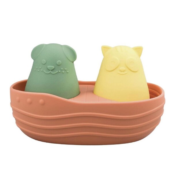 Koala Dream Silicone Kids/Childrens Cat And Dog Bath Boat Toy Orange 6M+