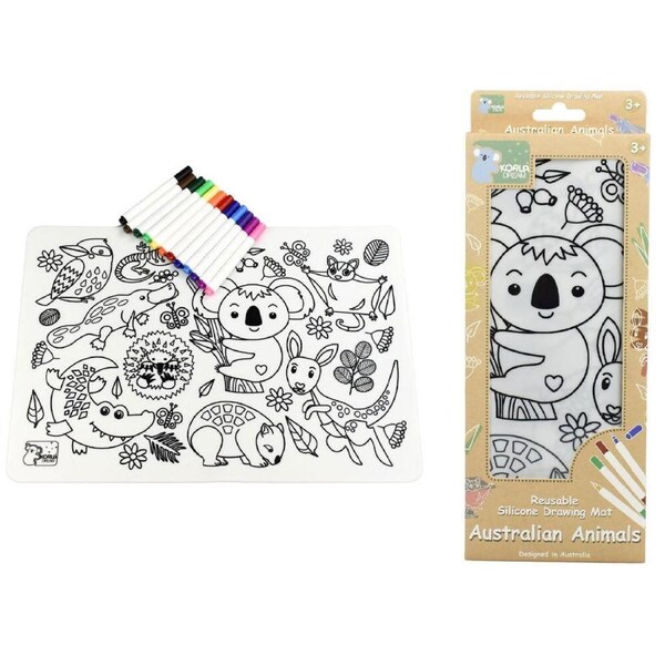 Koala Dream Reusable Silicone Kids/Childrens Drawing Mat- Australian Animals 3Y+