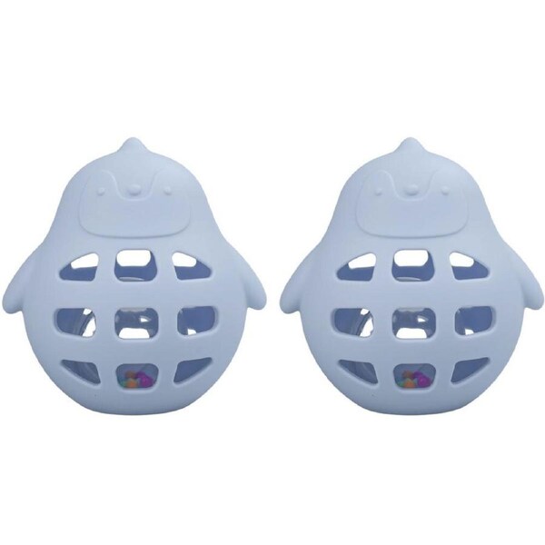 2x Koala Dream Kids/Childrens Silicone Penguin Childrens Rattle Toy Blue 0M+