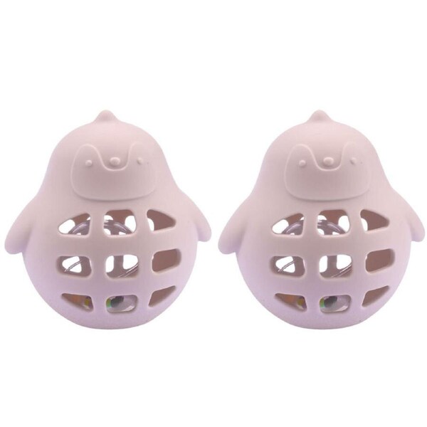 2x Koala Dream Kids/Childrens Silicone Penguin Childrens Rattle Toy Pink 0M+
