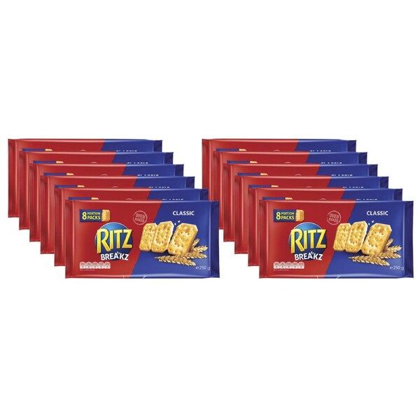  12pc Ritz Breakz Original Classic Savoury Crackers Biscuits Snacks 250g 