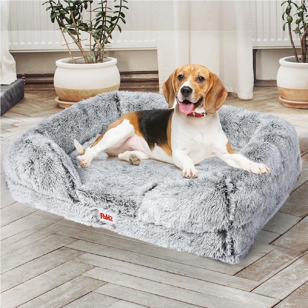 Pawz Pet DogCalming Bed Orthopedic Sofa Memory Foam Removable Washable Cover M(91.4cm x 71.1cm x 23cm)