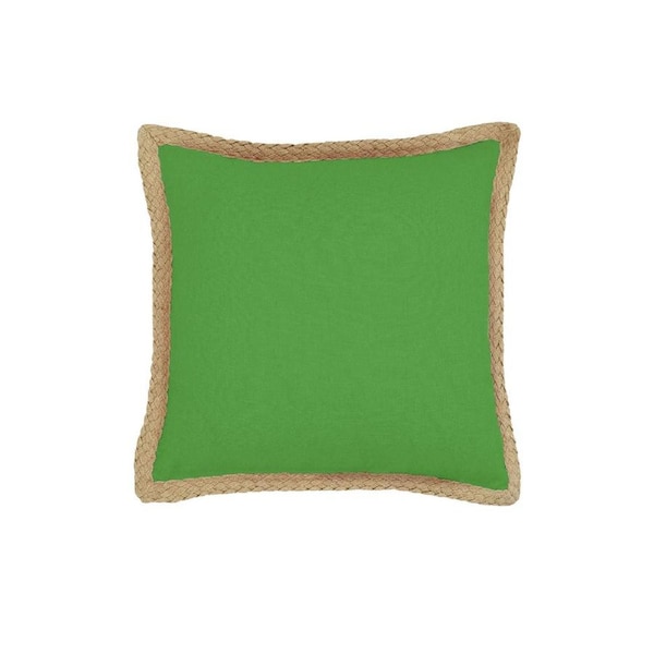 IDC Homewares Mornington Green Cushion Linen with Jute Border 50 x 50 cm