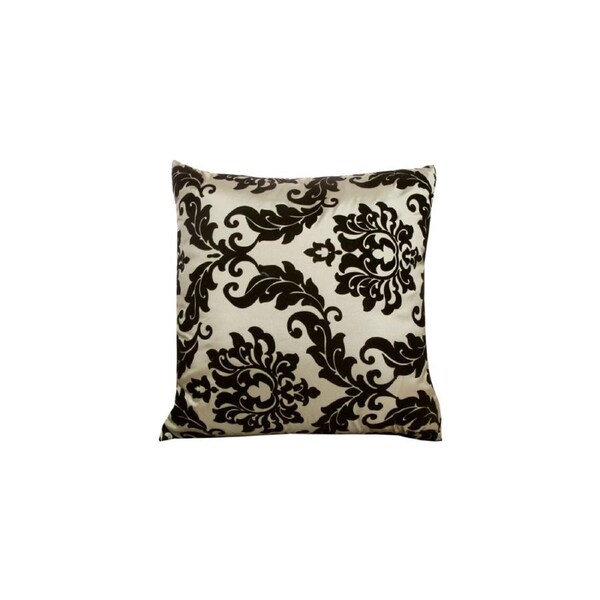 Damask Pale Gold Felt Applique Cushion 43 x 43 cm