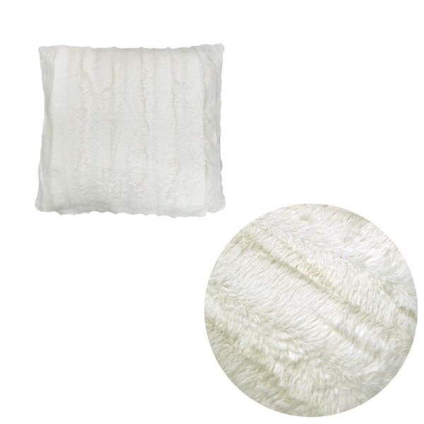 Lauren Ivory Faux Fur Cushion 43 x 43 cm
