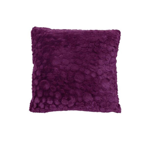 Dots Plum Plush Cushion 43 x 43 cm
