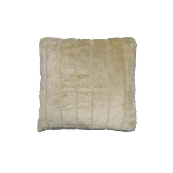 Channel Taupe Faux Fur Cushion