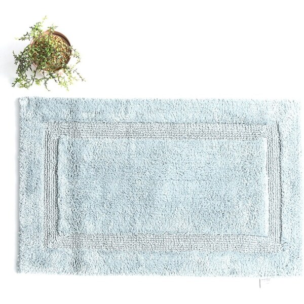 Renee Taylor Soho 80cm Cotton Bathroom/Toilet Floor Mat/Rug Reversible Silver