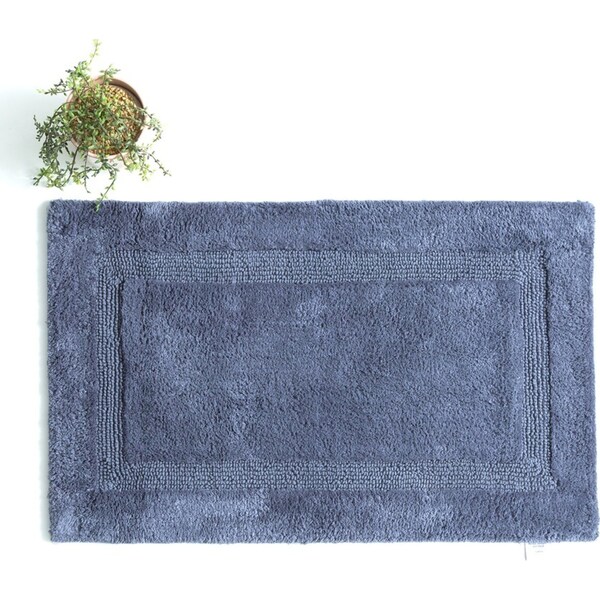 Renee Taylor Soho 80cm Cotton Bathroom/Toilet Floor Mat/Rug Reversible Blue