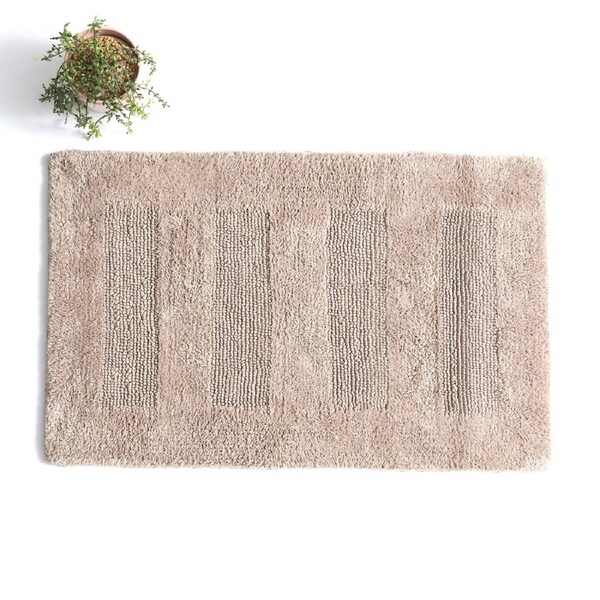Renee Taylor Retreat 80cm Cotton Bathroom/Toilet Floor Mat Reversible Mocha