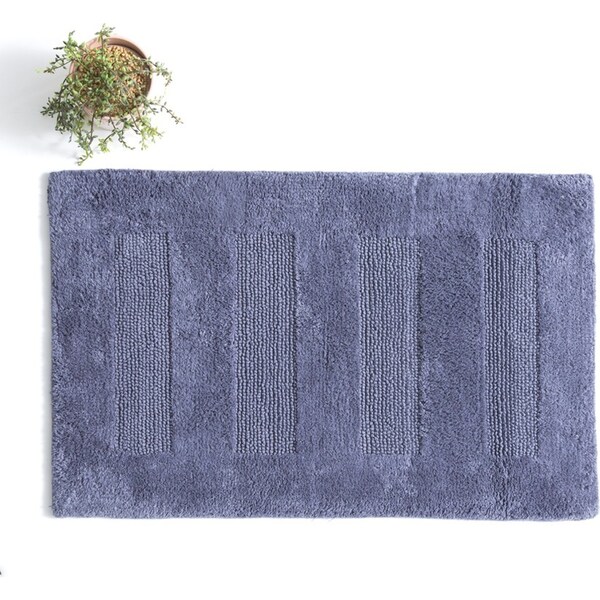 Renee Taylor Retreat 80cm Cotton Bathroom/Toilet Floor Mat/Rug Reversible Blue