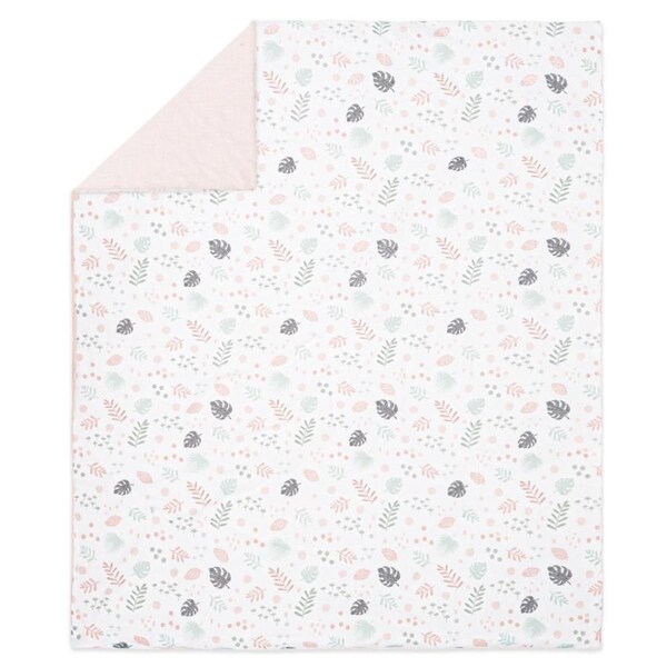 Little Haven Baby/Infant Reversible Cotton Bedding Quilt Botanical Leaf 120cm