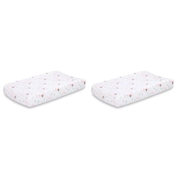 2x Little Haven Baby/Infant Polyester Change Pad Cover/Sleeve Llama Velour 88cm