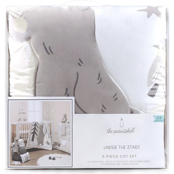 5pc The Peanutshell Baby/Infant Bedding Cot Co-Sleeping Set Under The Stars