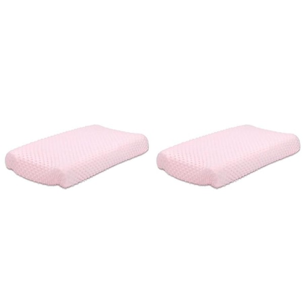 2x Little Haven Infant Polyester Changing Pad Cover Sleeve Dot Velour 81cm Pink
