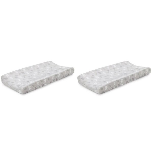 2x Little Haven Baby/Infant Polyester Change Pad Cover Sleeve Elephant 81cm Grey