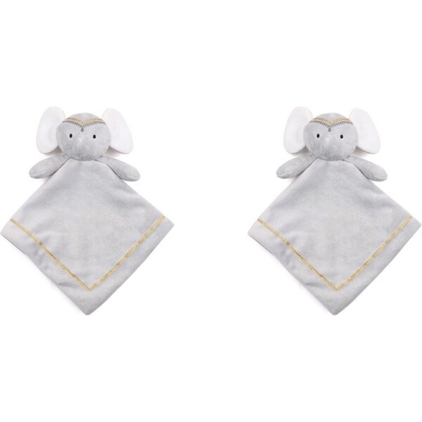 2x The Peanutshell Boho 30x30cm Security Blanket w/Elephant Plush Baby/Infant 0+