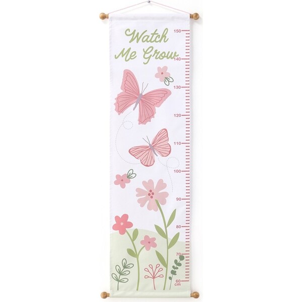 The Peanutshell 101cm Canvas Baby Growth Hanging Chart Wall Decor Butterflies