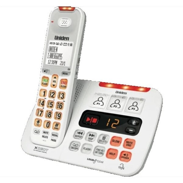 Uniden SS E45W Sight & Sound Enhanced Cordless Handset (White)
