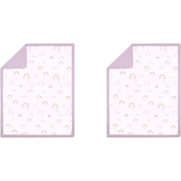 2x The Peanutshell Rainbow Sprinkles Baby/Infant Blanket For Pram/Stroller 32cm