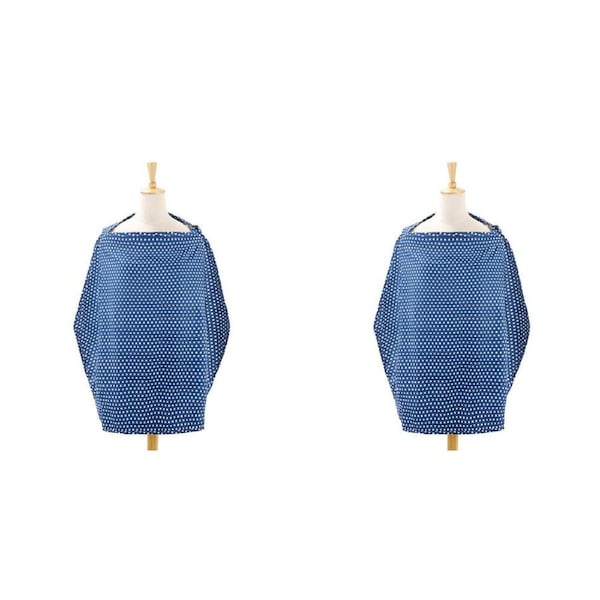 2x The Peanutshell 92cm Cotton Nursing Feeding Cover Privacy Shawl Cloth NVY Dot