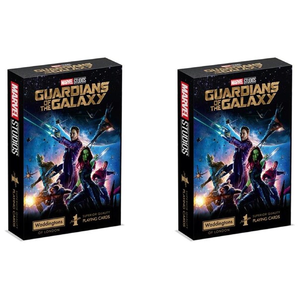 2x Waddingtons No. 1 of London Playing Cards: Guardians of the Galaxy Themed 5+