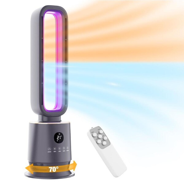 ADVWIN Electric Heater, Self-Regulating Bladeless Ceramic Heater with Thermostat, Color Light for Bedroom, Office and Indoor Use 2000W