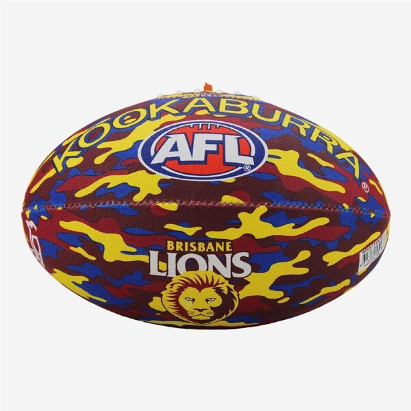 Brisbane Lions AFL Size 5 Camo Synthetic Footy Football