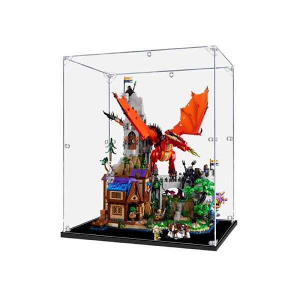 Acrylic Display Case for LEGO 21348 Ideas Dungeons & Dragons Red Dragon's Tale Figure Storage Box Dust Proof Glue Free