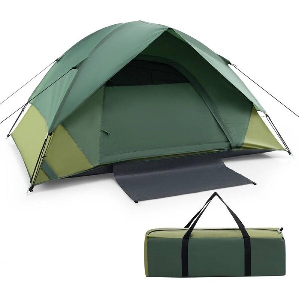 Costway 2-Person Portable Tent Easy to Install Tent Camping Hiking Green