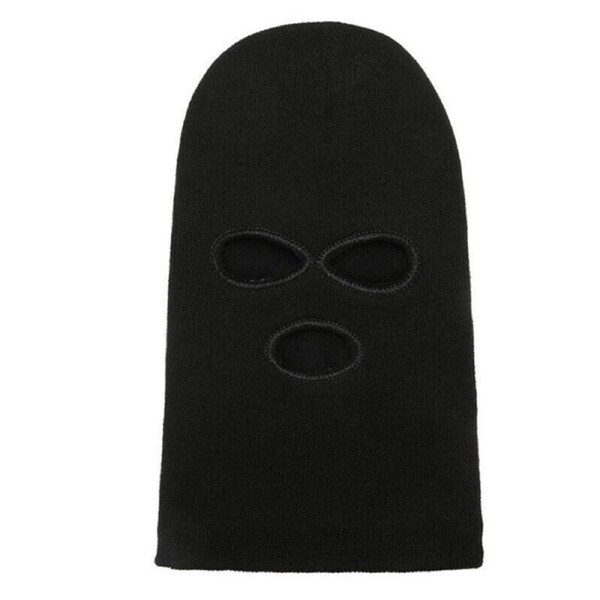 3 Holes Black Balaclava Sas Style Windproof Mask Neck Warmer Ski Hat Fishing