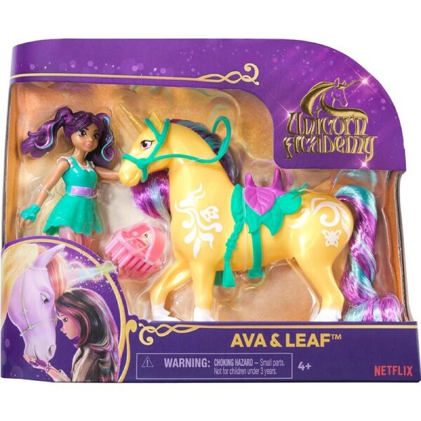 Unicorn Academy Small Doll and Unicorn - Ava And Leaf