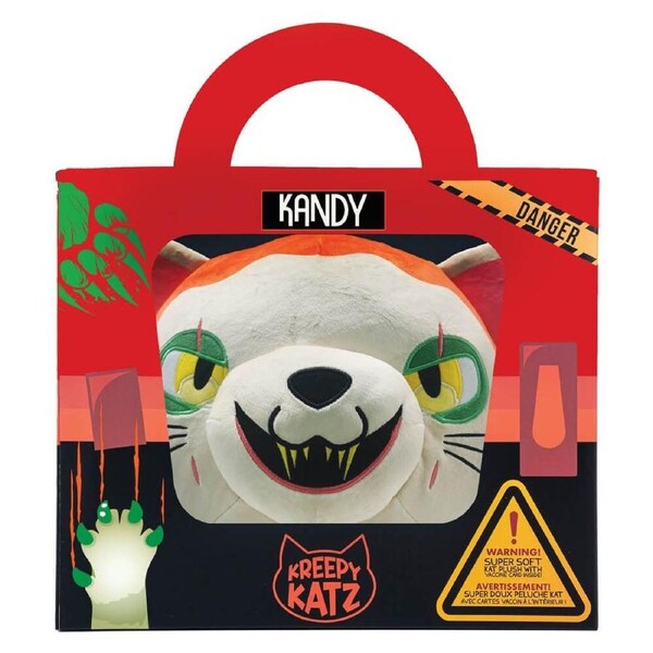 Kreepy Katz Kandy 30cm Plush in Pet Carrier