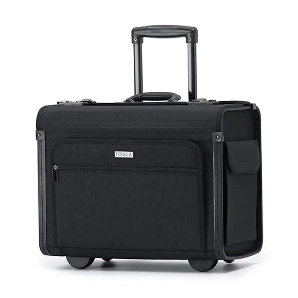 Tosca Deluxe Softside Business Pilot Carry On Suitcase - Black