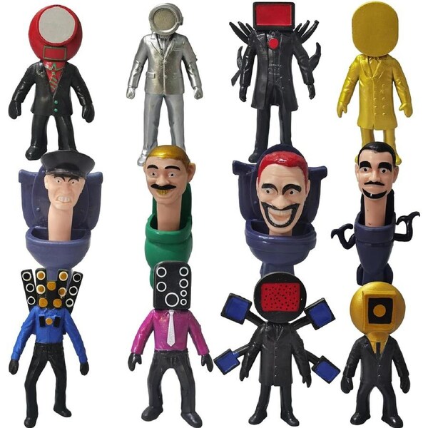 Skibidi Toilet Battle Action Figure Set - 12pcs Horror Cartoon Characters