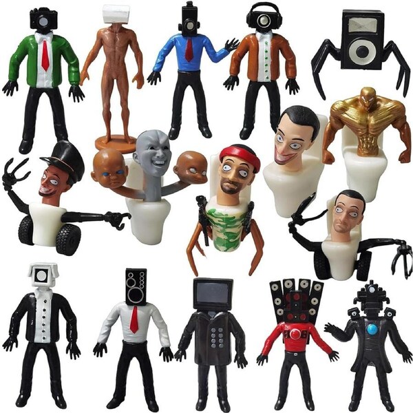 Skibidi Toilet 16pc Action Figures - Party Decoration Toy Set